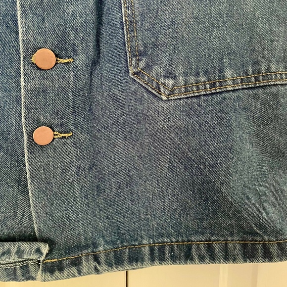 Vintage Button-Up Medium Wash Mini Jean Skirt | Size M - Picture 4 of 5